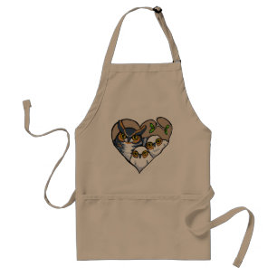 Motherly Horned Owl Nest Heart Apron