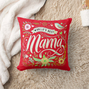 Motherly Love Celebrated: "World's Best Mum" Art Cushion