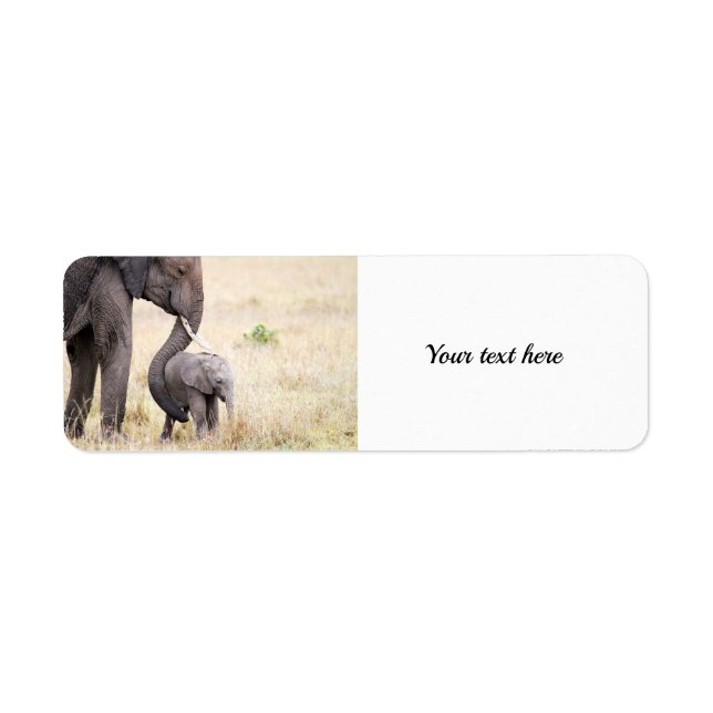 Motherly love elephant photo customisable label return address label (Front)