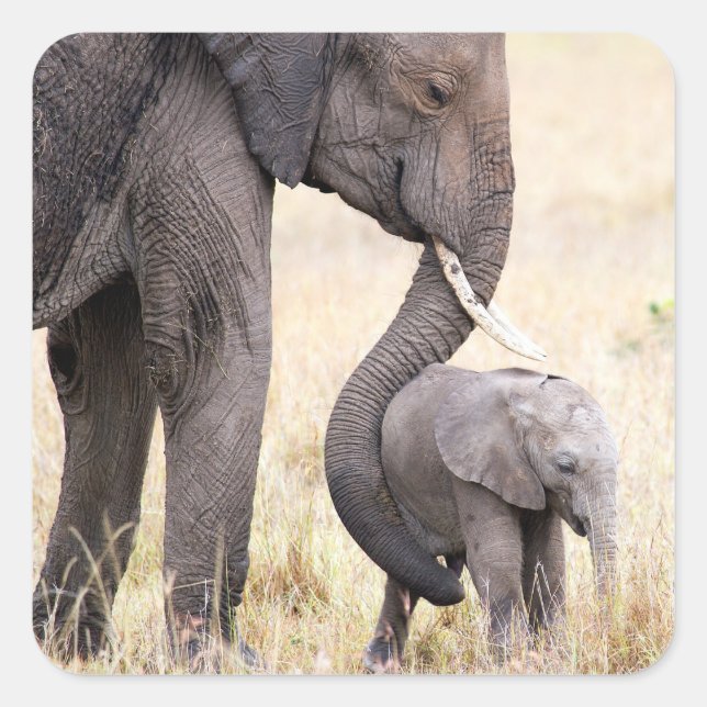 Motherly love photo square sticker (Front)