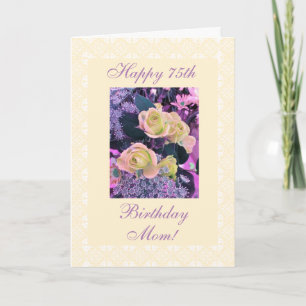 Mother's 75th birthday flowers freesia card