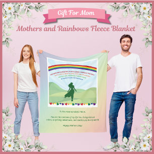 Mothers and Rainbows Mother's Day Fleece Blanket