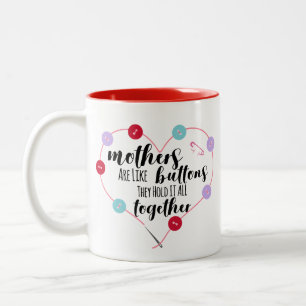 Mothers are like buttons Two-Tone coffee mug