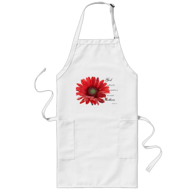 Mothers are Special Red Gerber Daisy Long Apron (Front)