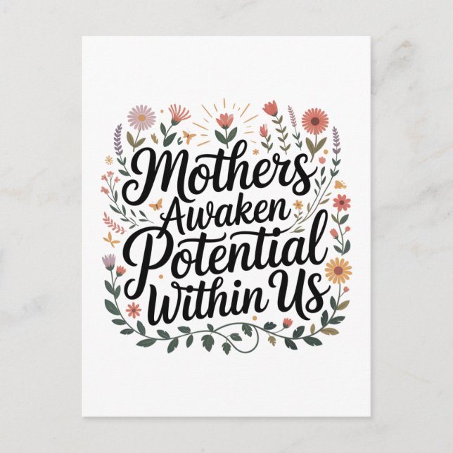 Mothers Awaken Potential Within Us Invitation Postcard (Front)