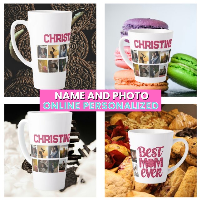 Mother's Best Mum Ever Photo Collage Latte Mug (Mother's Best Mom Ever Photo Collage Latte Mug
)