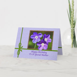 Mother's Birthday Card with Purple Violas
