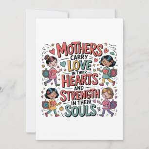 Mothers Carry Love In Their Hearts Thank You Card