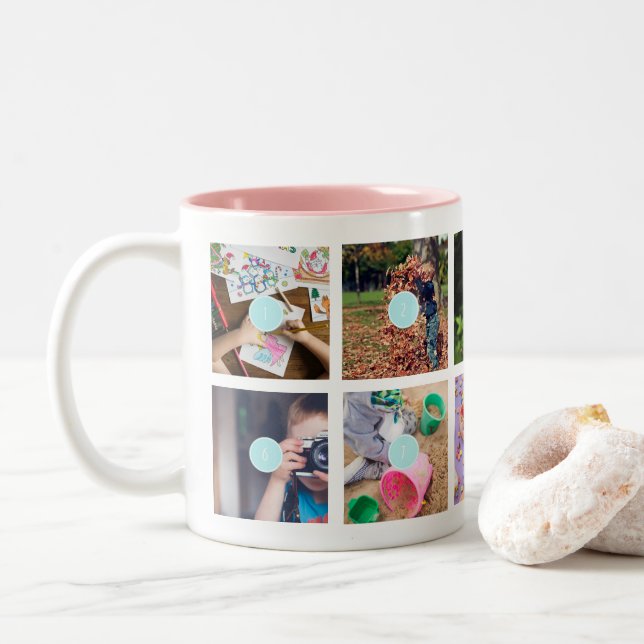 Mother's Day 10 Photos Collage Mug (With Donut)