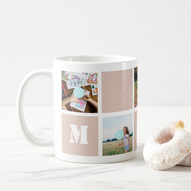 Mother's Day 10 Photos Mom Collage Mug (With Donut)