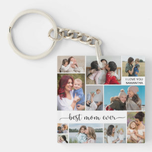 Mother's Day 11 Photo Collage Best Mum Ever   Key Ring