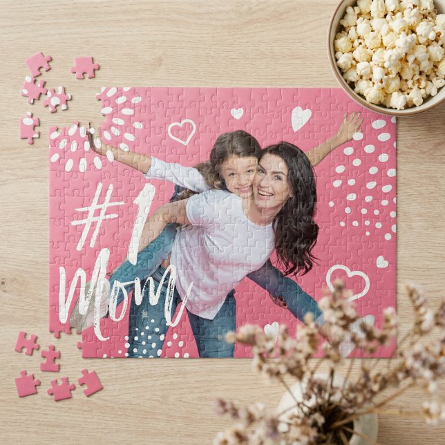 Mother's Day #1 Mom Fun Custom Photo Keepsake  Jigsaw Puzzle (Mother's Day #1 Mom Fun Custom Photo Keepsake Jigsaw Puzzle)