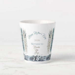 Mother's Day 2026 Brush Strokes Wildflowers  Latte Mug