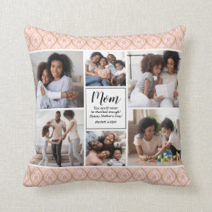 Mothers Day 6 Photo Collage Keepsake Throw Pillow