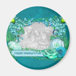 Mothers Day - ADD YOUR PHOTO - Blue Fantasy Magnet
