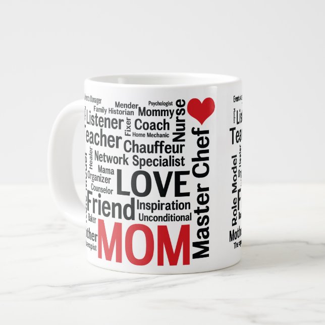 Mother's Day Amazing Multi-talented Super Mum Large Coffee Mug (Front Left)