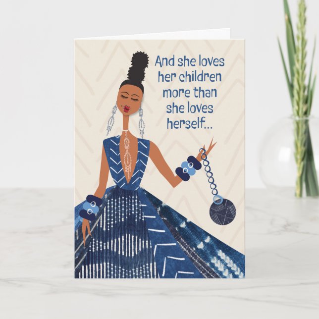 Mother's Day - And she love her children... Thank You Card (Front)