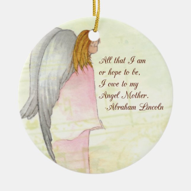 Mother's Day Angel Religious Ceramic Ornament (Front)