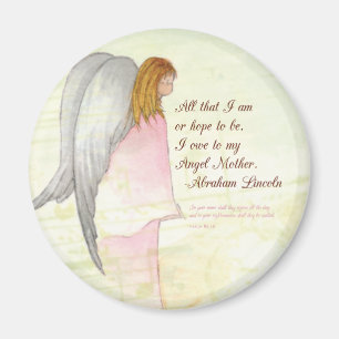 Mother's Day Angel Religious, Round Gift Magnet