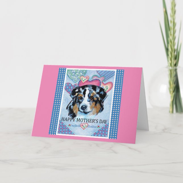 MOTHER'S DAY AUSTRALIAN SHEPHERD CARD (Front)