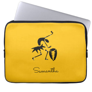 Mother's Day, Awesome Silhouette Dancer Orange Laptop Sleeve
