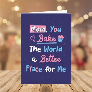 Mothers Day Baking Quote Baker Mum Chef Card