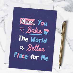 Mothers Day Baking Quote Baker Mum Chef Card