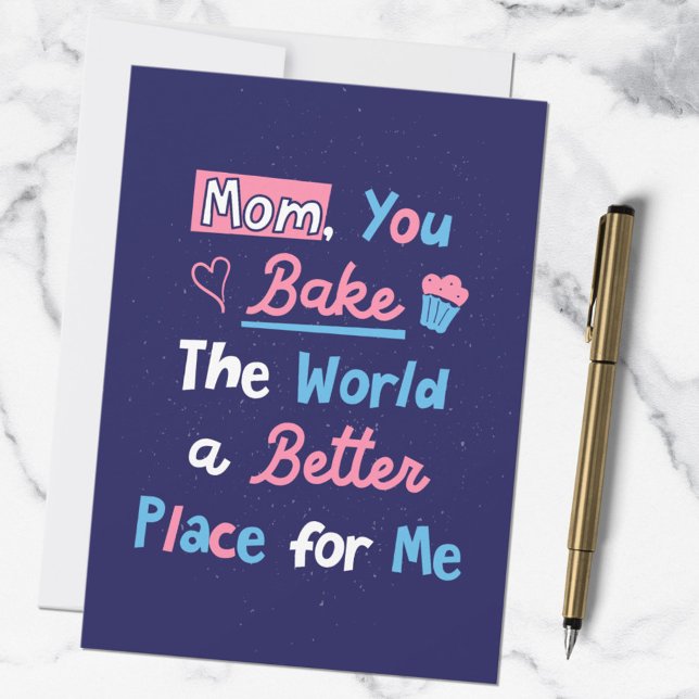 Mothers Day Baking Quote Baker Mum Chef Card (In situ)
