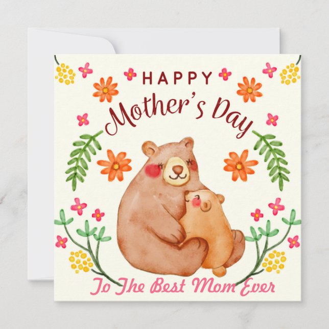 Mother's Day Bears Holiday Card (Front)