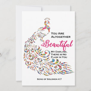 Mother's Day, Beautiful, Song of Solomon, Peacock Holiday Card
