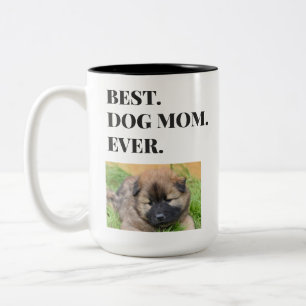 Mothers Day Best Dog Mum Ever Pet Photo Two-Tone Coffee Mug