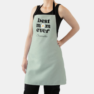 Mother's Day Best Mom Ever Sage Green Apron