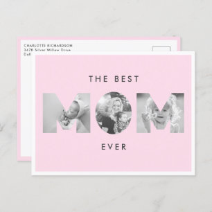 Mother's Day Best Mum Ever Dusty Rose Custom Photo Postcard