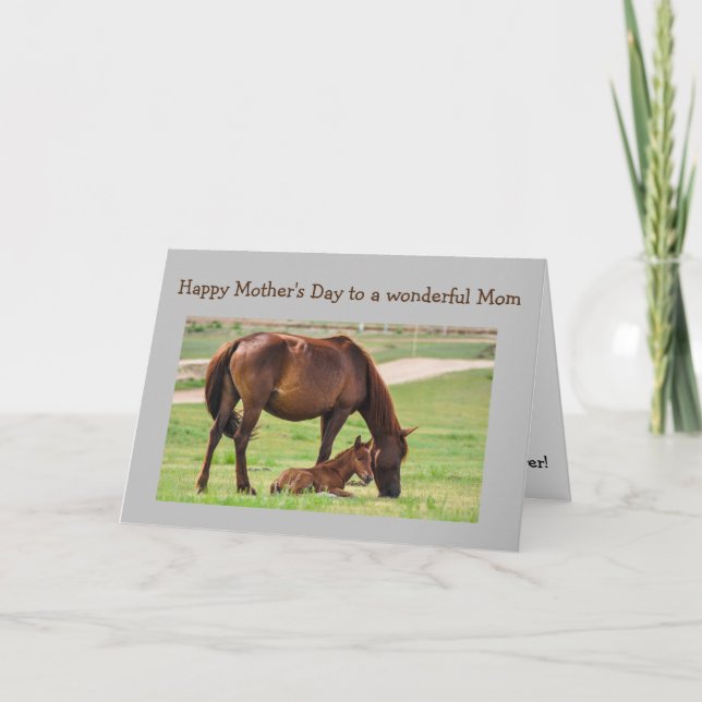 Mother's Day Best Mum Ever Horses Card (Front)