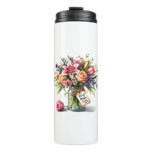 Mother's Day Best Mum Ever in Watercolor Thermal Tumbler