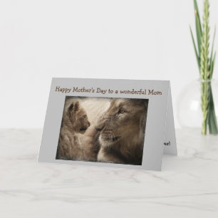 Mother's Day Best Mum Ever Lion Cat Animal Card