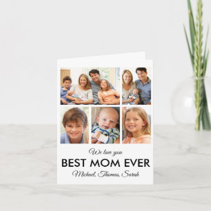 Mothers Day Best Mum Ever Trendy Photo Collage Card