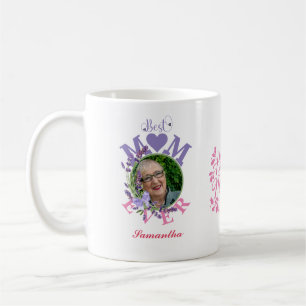 Mother's Day Best Mum Ever Two Photo Name White Coffee Mug