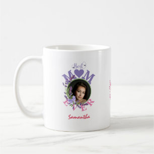 Mother's Day Best Mum Ever Two Photo Name White Coffee Mug