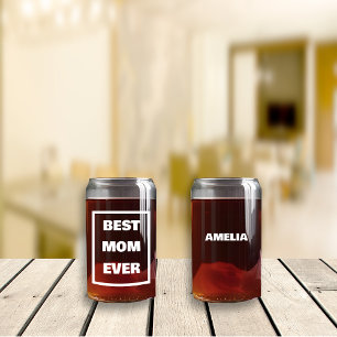 Mother's Day Best Mum Nana Ever Custom Name  Can Glass