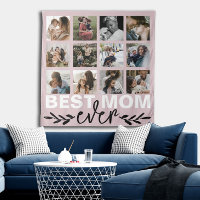 Mothers Day Best Mum Photo Collage Pink
