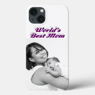 Mothers Day Best Mum photo purple text iPhone 13 Case