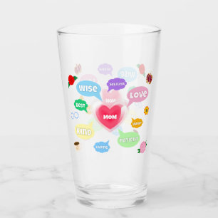 Mothers Day Best Mum Word Clouds Queen Crown Love Glass