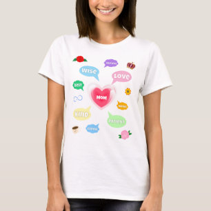 Mothers Day Best Mum Word Clouds Queen Crown Love T-Shirt