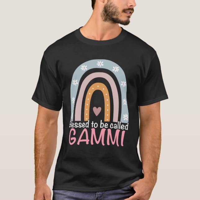 Mothers Day Blessed To Be Called Gammi Rainbow Gam T-Shirt (Front)