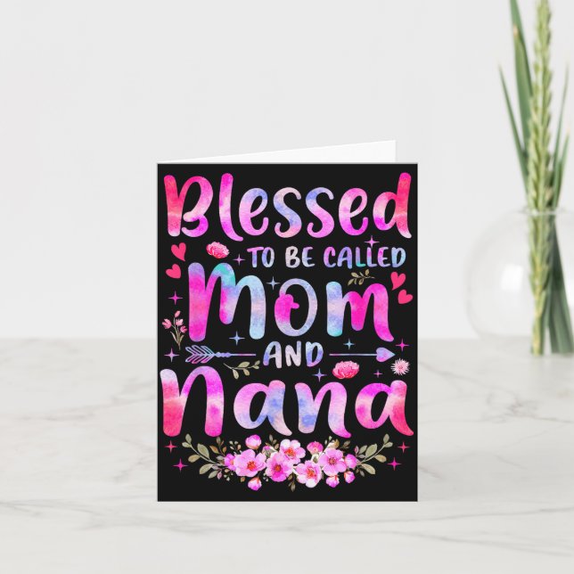 Mother's Day Blessed To Be Called Mum And Nana Flo Card (Front)