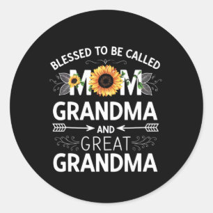 Mother's Day Blessed To Be Called Mum Grandma Grea Classic Round Sticker