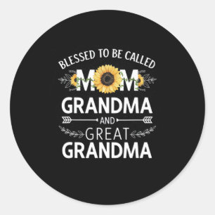 Mother's Day Blessed To Be Called Mum Grandma Grea Classic Round Sticker