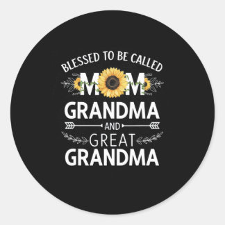 Mother's Day Blessed To Be Called Mum Grandma Grea Classic Round Sticker