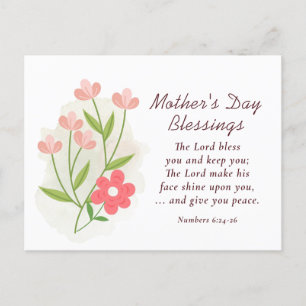 Mother's Day Blessings Bible Verse Christian  Postcard